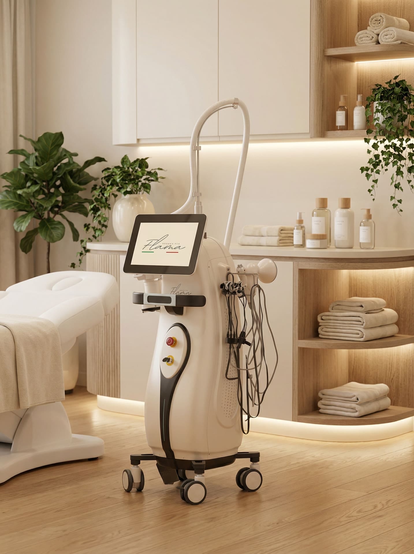 Cabina di un centro estetico allestita da Flama Beauty Tek